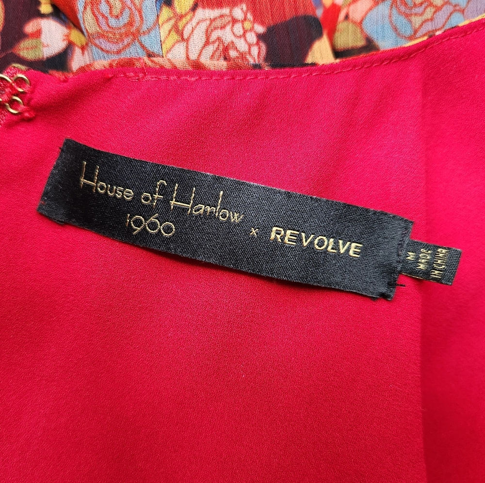 House Of Harlow Floral Red and Black Dress - Picture 3 of 3